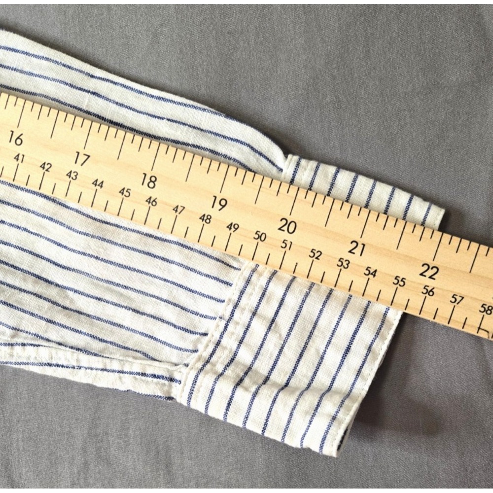 Muji Striped Shirt Women Linen Preppy Cottage Quiet Luxury Minimalist - Picture 15 of 16